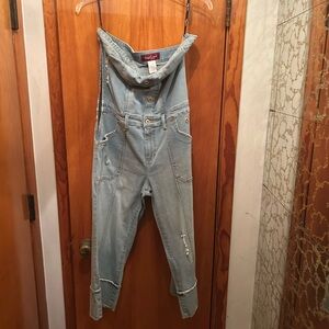 Baby Phat Blue Cropped Jean jumpsuit size: 14